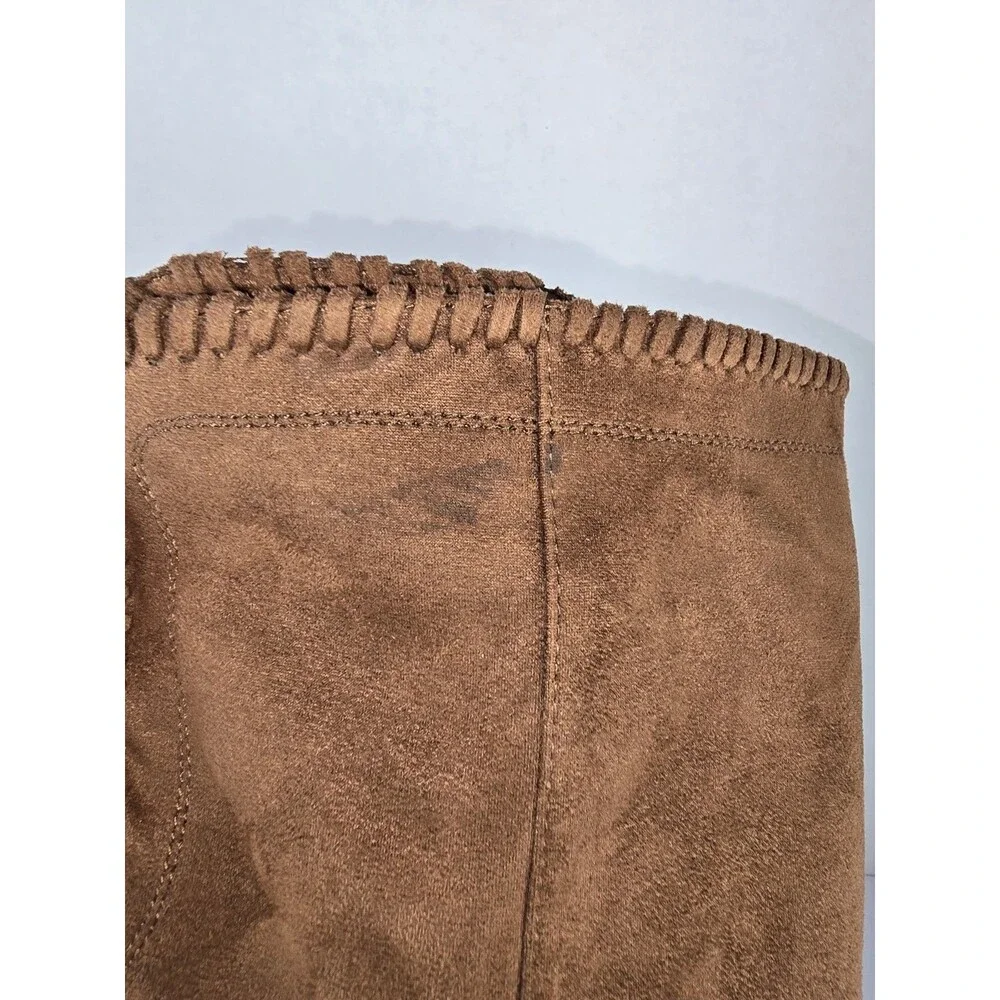 Not Rated Over The Knee Boots Womens Size 6.5 Brown Suede Block Heel Side Zip